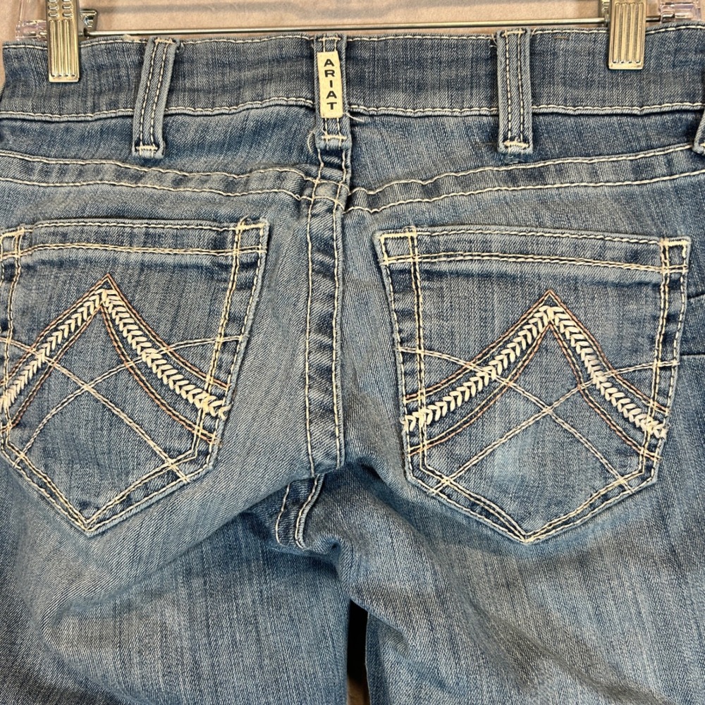 Ariat REAL Denim Jeans Womens 25R Straight Leg Mid Rise Cowgirl Western - Picture 6 of 7